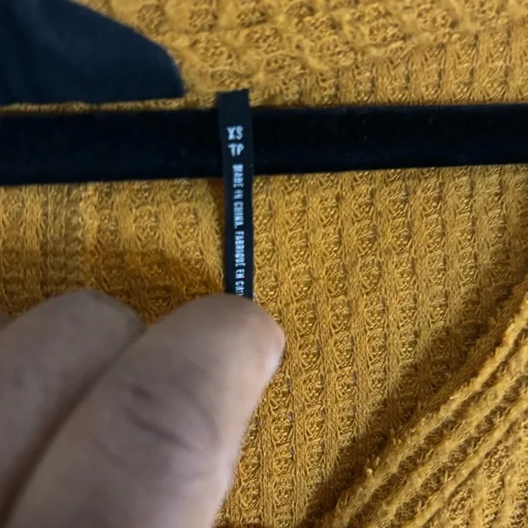 Urban Outfitters Out From Under Mustard Waffle Knit Twist Front Top - Picture 7 of 7